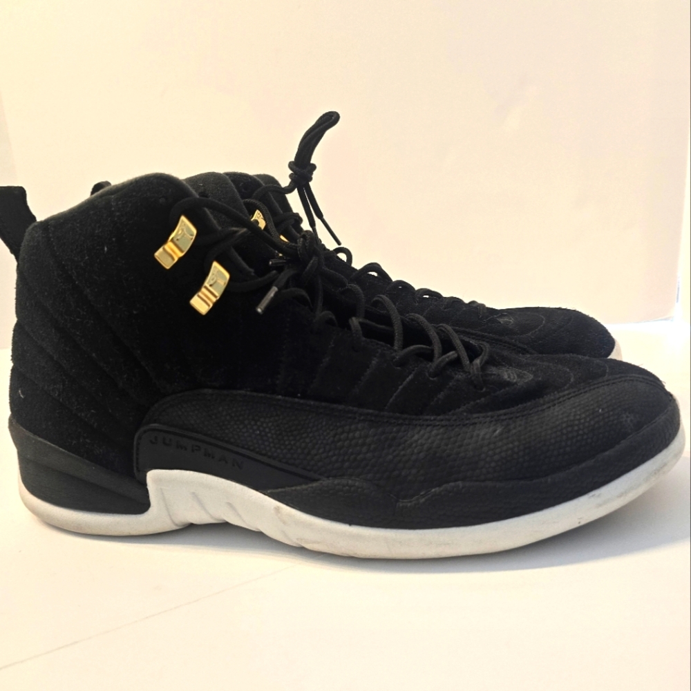 Size 13 - Jordan 12 Retro Reverse Taxi 2019 Basketball Shoes  Black # 130690-017